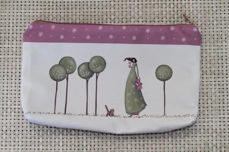 handbag - A girl with a flower and a kitten